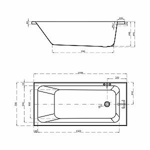 Cadă de baie Cersanit Blissa 1500x700 (115202)