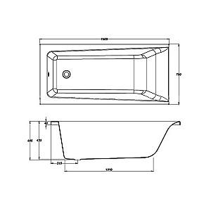 Cadă de baie Cersanit Balinea 150x70 cm  