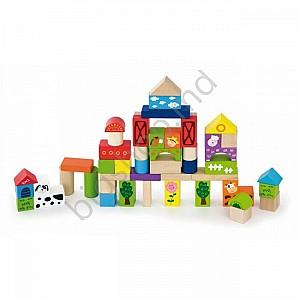 Jucarie interactiva VIGA Block Set - Farm