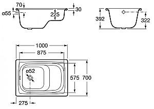 Cadă de baie Roca Contesa 100x70 (A213100001)