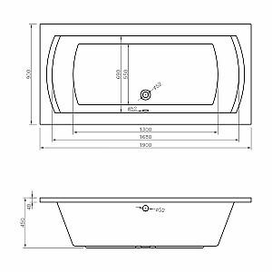 Cadă de baie Banoperito Tulip 190x90 cm