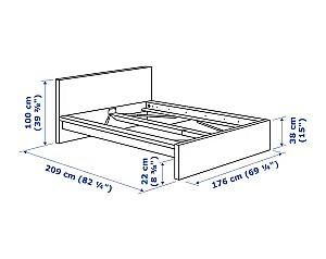 Pat IKEA Malm Gray/Lonset 160x200 cm