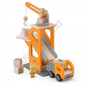 Jucarie interactiva VIGA Crane Lift w/Dumper