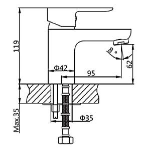 Baterie pentru lavoar Mat|eco Siena (lavoar)