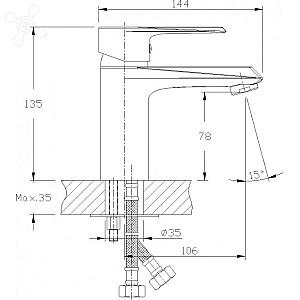 Baterie pentru lavoar Mat|eco Salmon Lavoar