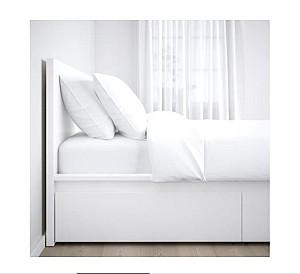 Pat IKEA Malm White Luroy 140×200 cm (2 cutii depozitare)