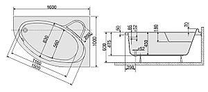 Cadă de baie Sanplast Wap Co 100x160 (610-060-0350-01)