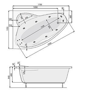Cadă de baie PoolSpa Europa 170x115 Left (PWAD110ZN3C0000)