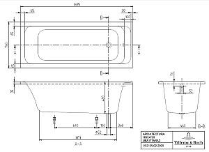 Cadă de baie Villeroy & Boch Architectura 170x70 (UBA177ARA2V01)