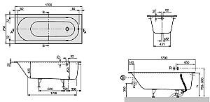 Cadă de baie Villeroy & Boch Oberon 170x75 (UBQ170OBE2V01)