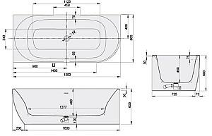 Cadă de baie Sanplast Loft Line 180x80 (610-500-1220-01)
