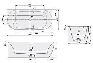Cadă de baie Sanplast Loft Line 180x80 (610-500-1250-01)