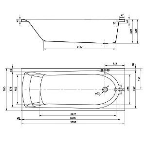 Cadă de baie Cersanit Iva 1700x700