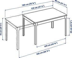 Set de masa si scaune IKEA Ekedalen / Ekedalen White Orrsta-gray (4 scaune )