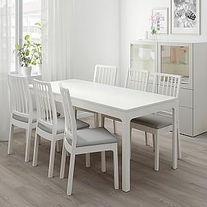 Set de masa si scaune IKEA Ekedalen / Ekedalen White Orrsta-gray (4 scaune )