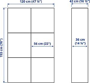 Dulap IKEA Besta/Selsviken 120x42x193 Alb/Lucios/Bej