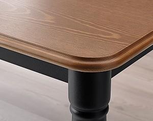 Set de masa si scaune IKEA Danderyd / Ingolf pine veneer black/black-brown 130x80 cm (4 scaune)