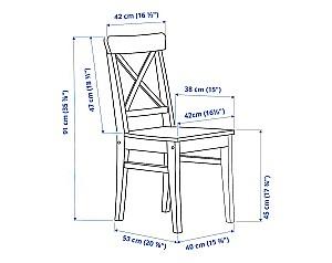 Set de masa si scaune IKEA Danderyd / Ingolf pine veneer black/black-brown 130x80 cm (4 scaune)