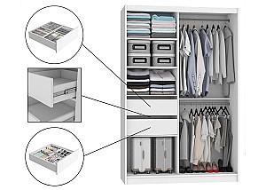 Dulap-cupe Belini Premium ME SZP6/1/B/W/0/KLP Alb Mat/Negru