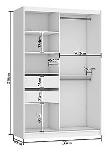 Dulap-cupe Belini Premium ME SZP6/1/B/W/0/KLP Alb Mat/Negru