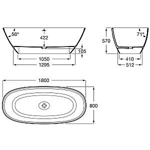 Cadă de baie Roca ARIANE 180x80