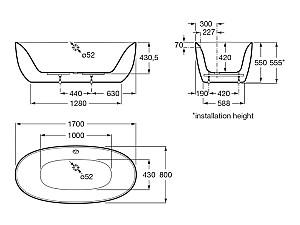 Cadă de baie Roca Virgina (24T438)