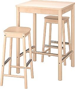 Set de masa si scaune IKEA Ronninge 75x75x105 (2+1) Mesteacan (Bej)