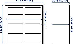 Dulap cu vitrina IKEA Havsta 121x35x123 Alb