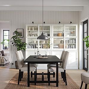 Dulap cu vitrina IKEA Havsta 121x35x123 Alb