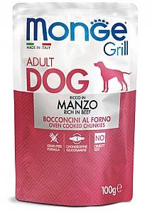 Hrana umeda pentru caini Monge GRILL POUCH BEEF 100gr