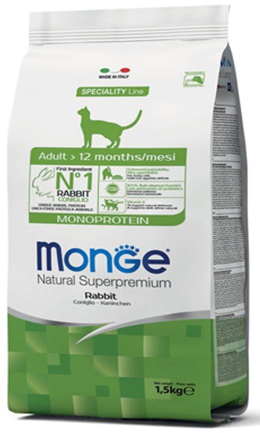 Hrana uscata pentru pisici Monge ADULT RABBIT 1.5 kg