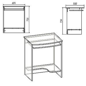 Masa de birou KompaniT SKM-13 MINI Atelie deschis (Gri)