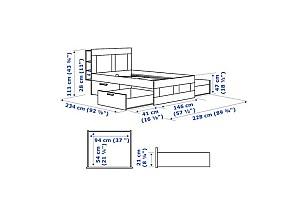 Pat IKEA Brimnes white 140×200 cm