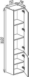 Dulap penal Bayro Sorento 350x1600 Alb