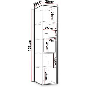 Dulap penal Mirjan24 Olier 30x133 Alb/Stejar artizanal (Cafeniu)