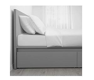 Pat IKEA Malm Gray Luroy, 160×200 cm (4 cutii depozitare)