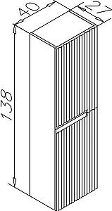 Dulap penal Orka Moonlight 138x40x27 White matt