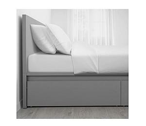 Pat IKEA Malm gray Lonset 140×200 cm (2 cutii depozitare)