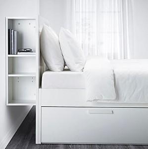 Pat IKEA Brimnes White Luroy, 180×200 cm (4 cutii de depozitare)