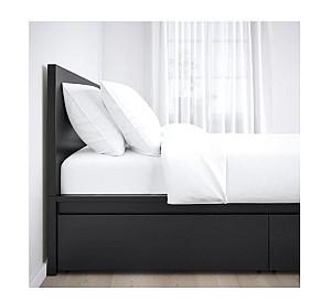 Pat IKEA Malm black-brown Luroy 180×200 cm (2 cutii depozitare)