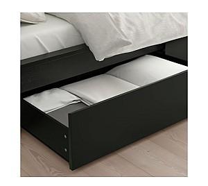 Pat IKEA Malm black-brown Luroy 180×200 cm (2 cutii depozitare)