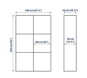Dulap IKEA Besta Lappviken antique oak 120x40x192 cm