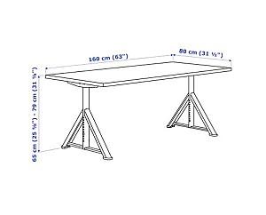 Masa de birou IKEA Idasen dark gray 160×80 cm