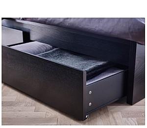 Pat IKEA Malm +2 cutii depozitare negru-maro 160×200 cm