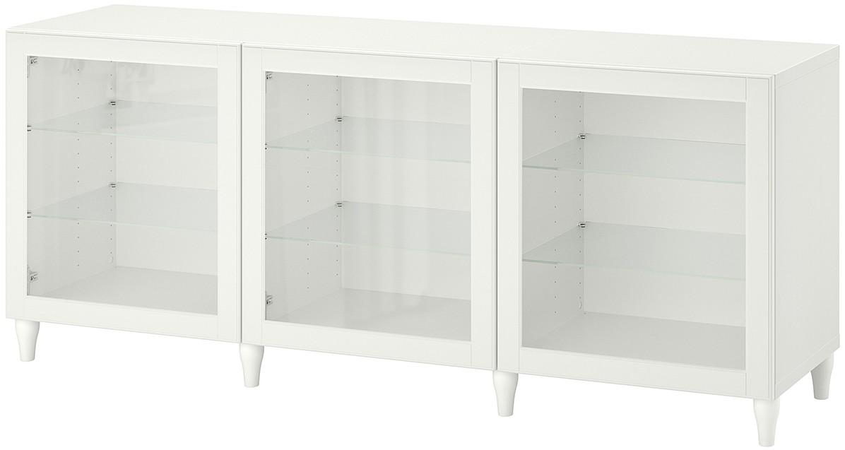 Dulap cu vitrina IKEA Besta/Ostvik/Kabbarp 180x42x74 Alb