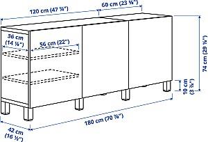 Dulap cu vitrina IKEA Besta/Ostvik/Kabbarp 180x42x74 Alb
