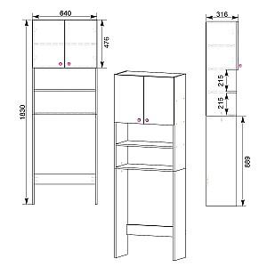 Dulap de baie KompaniT DB Atelie deschis (Gri)
