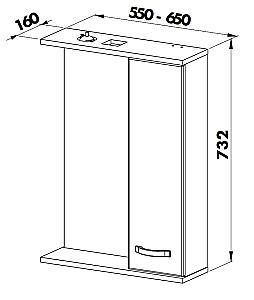 Dulap de baie Martat Olimpia 65cm white