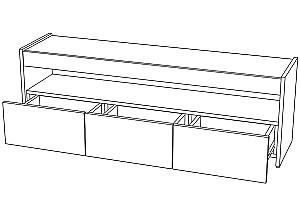 Tumba pentru televizor ML Mobila ML-1 Stejar Kraft Alb/Antracit