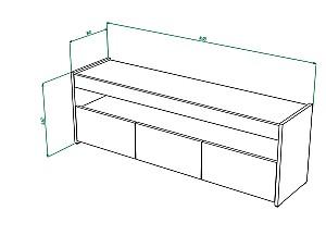 Tumba pentru televizor ML Mobila ML-1 Stejar Kraft Alb/Antracit